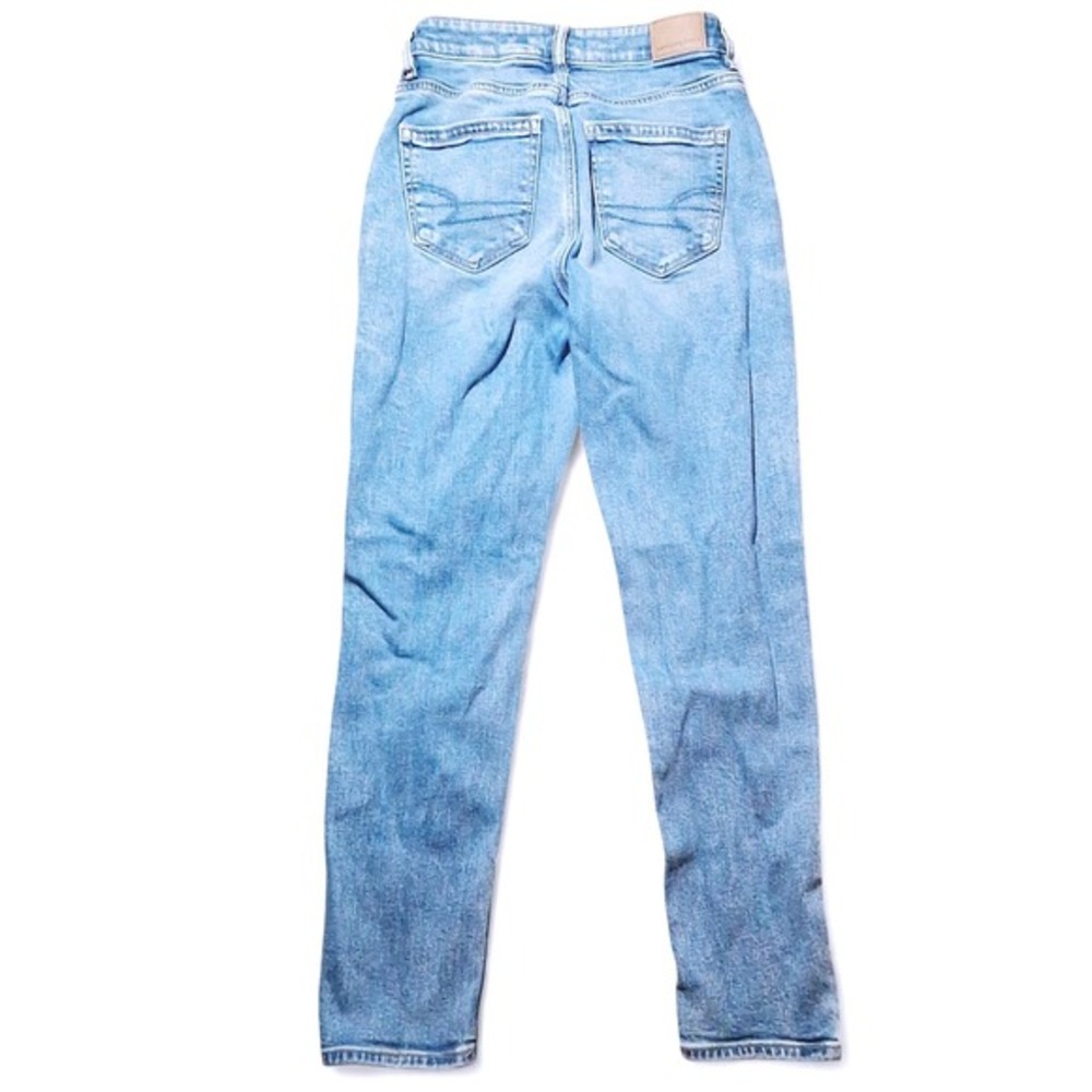 American Eagle Outfitters Mom Jeans Ripped Distressed Denim Women's Size 00 - Picture 3 of 9